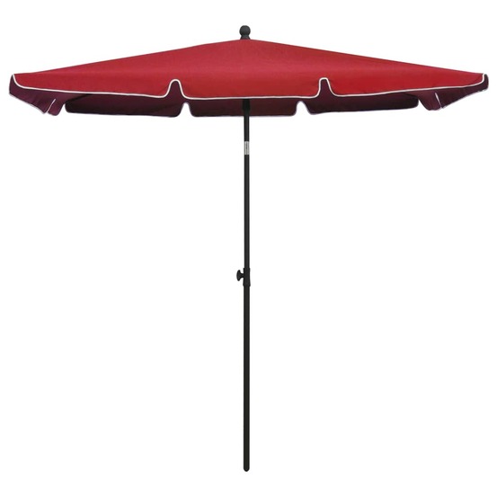 Parasol de jardin avec mât 210x140 cm rouge bordeaux