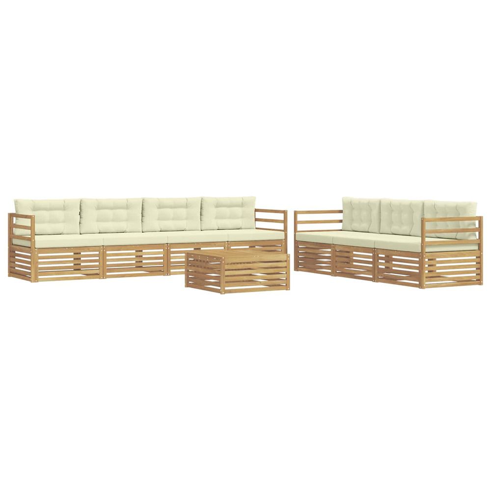 Ensemble de canapés d'extérieur 8 pc blanc et crème polyester