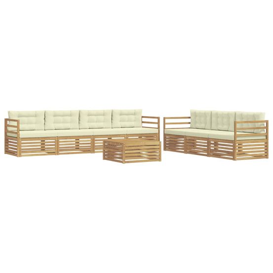 Ensemble de canapés d'extérieur 8 pc blanc et crème polyester