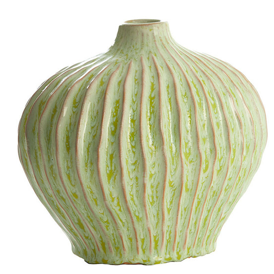 Vase décoratif céramique lorito vert menthe 25x14x20cm