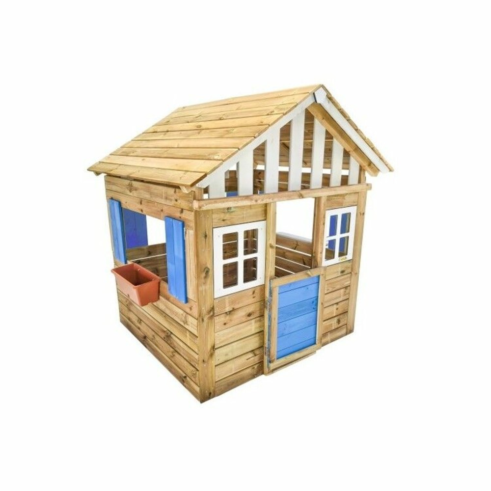 Maison d'enfant en bois masgames lollipop xl bleue sans parquet