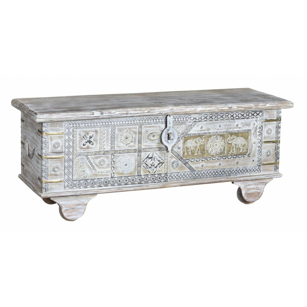 Coffre bronze bois-bronze blanc - ormélia décoration d'autrefois