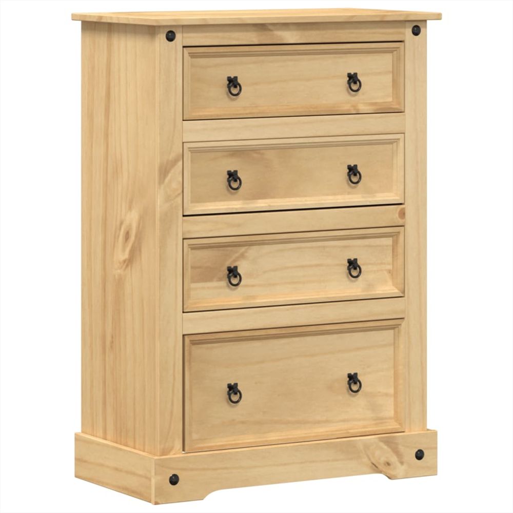 Commode corona 80x43x114 cm bois massif de pin