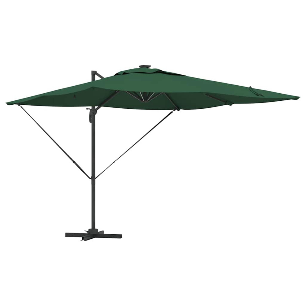 Parasol vert 286 x 284 x 270 cm aluminium et polyester