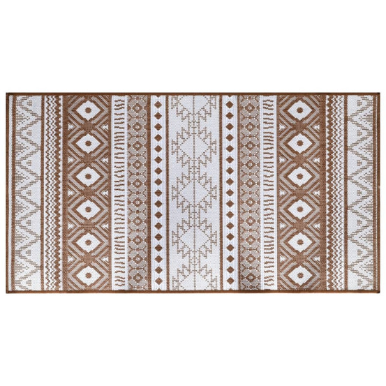 Tapis d'extérieur marron et blanc 80x150 cm design réversible