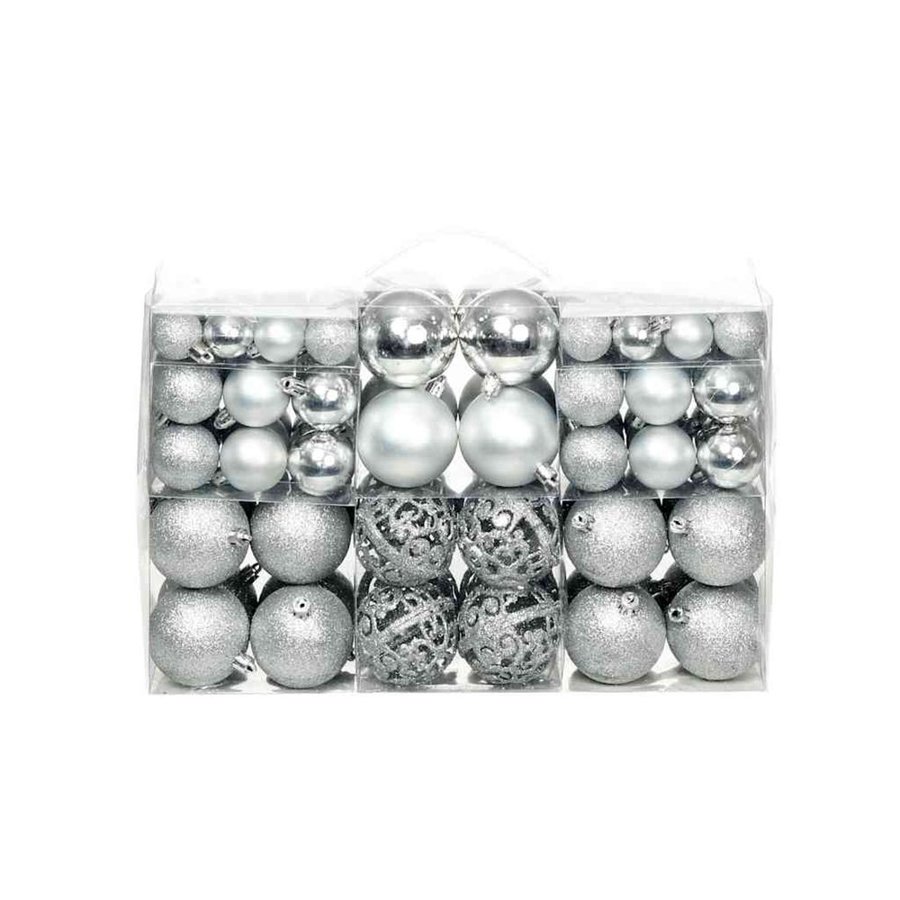 Ensemble de boules NoÃ«l 100 pcs 6cm ArgentÃ©