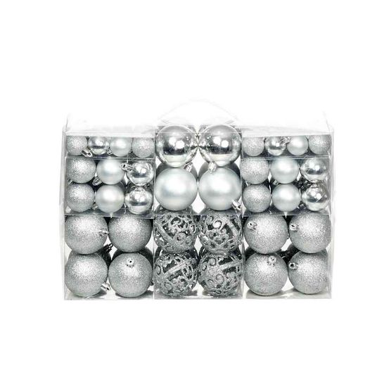 Ensemble de boules Noël 100 pcs 6cm Argenté