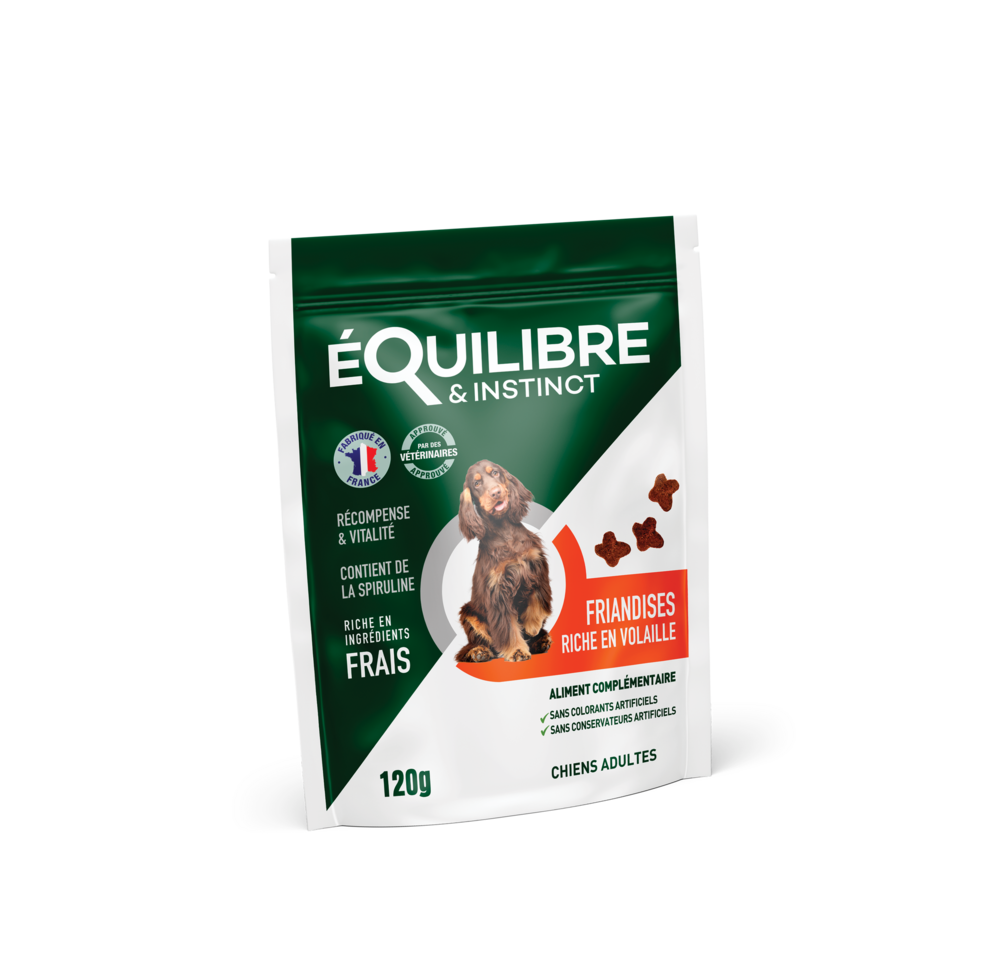 Equilibre & instinct - friandises à la volaille pour chien 120g