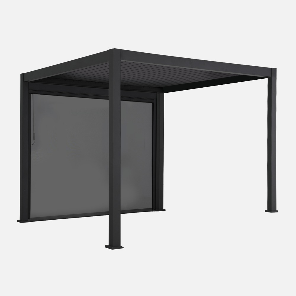Pergola bioclimatique aluminium 3x3m v2 triomphe + store 3m