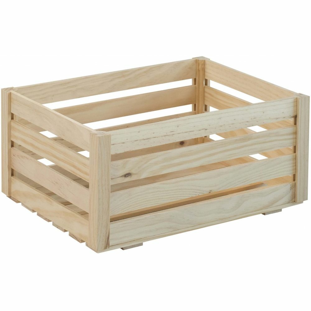 Caisse de rangement en pin massif 36 x 25 x 17 cm