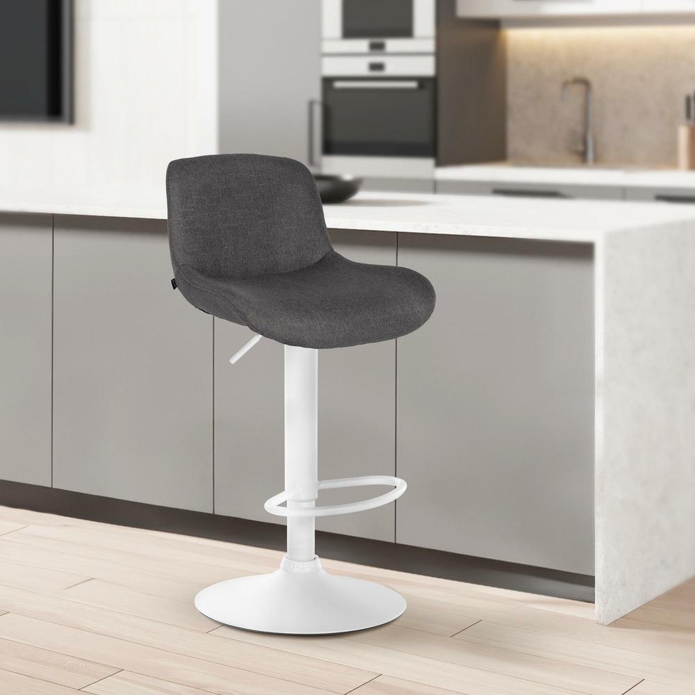 Tabouret de bar solon tissu blanc