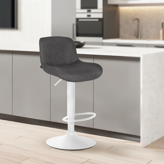 Tabouret de bar solon tissu blanc