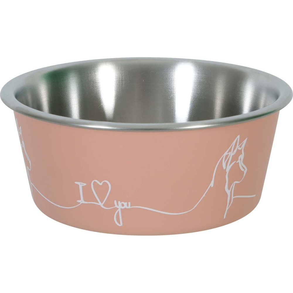 Ecuelle antidérapante rose pour chiens love dog 1700 ml