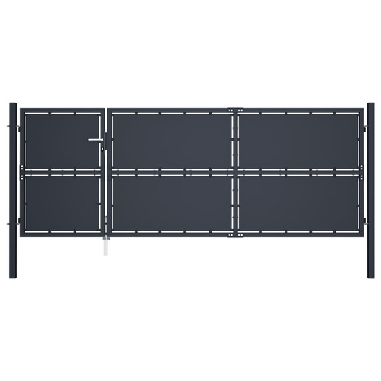 Portail de jardin en acier 350 x 125 cm anthracite