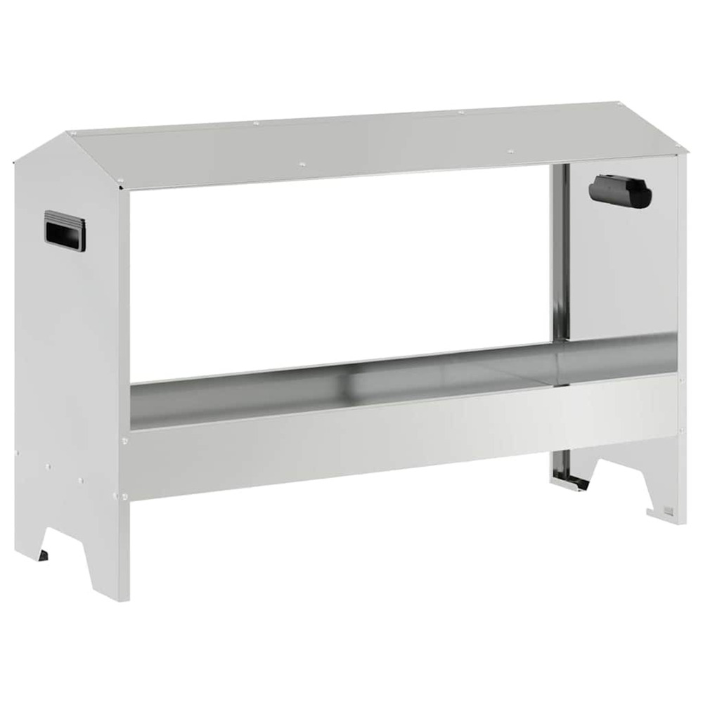 Bac de nourrissage pour poules argent 81 x 32 x 53,5 cm