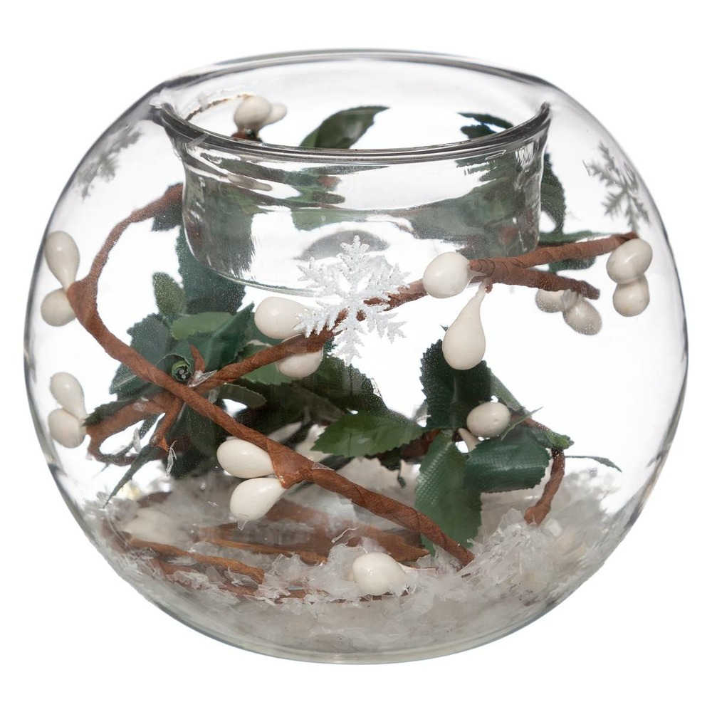 Photophore boule décoré verre