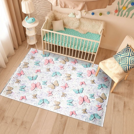 Tapis enfant 120x170 pap ecru, très doux et facile d'entretien