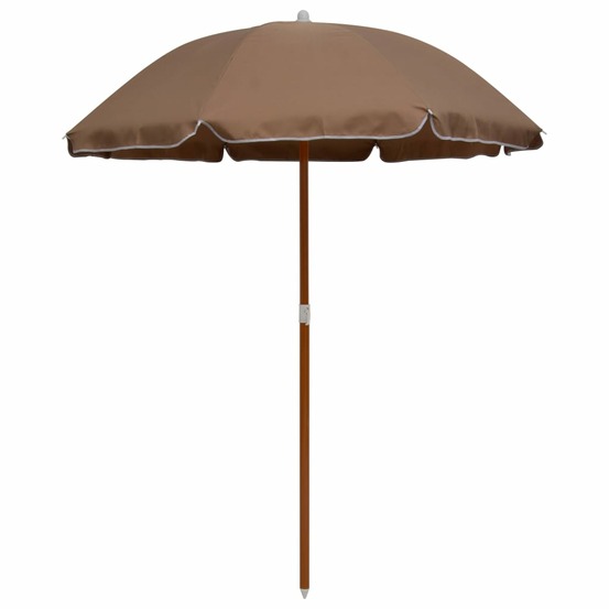 Parasol de jardin avec mât en acier 180 cm taupe