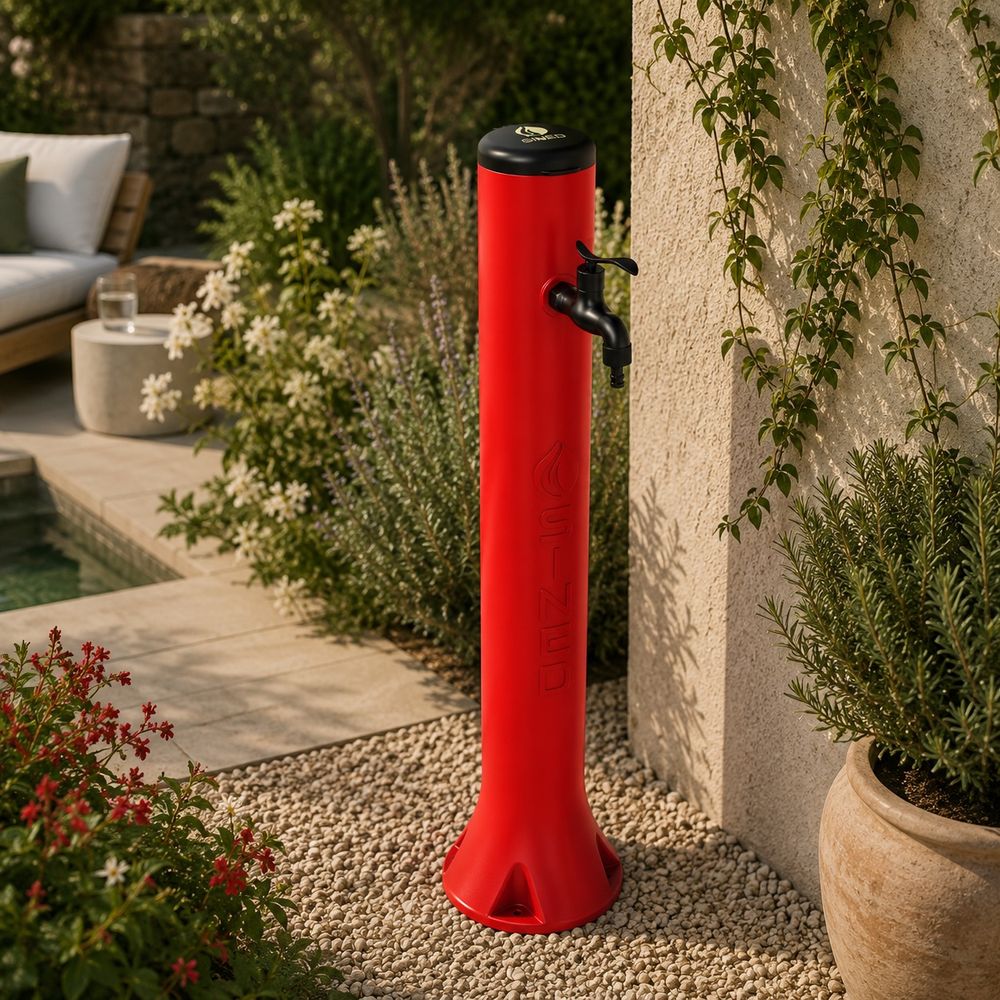 Fontaine et raccords rapides en pehd rouge sined fontana tritone rossa