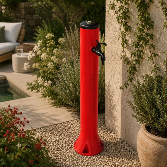 Fontaine et raccords rapides en pehd rouge sined fontana tritone rossa