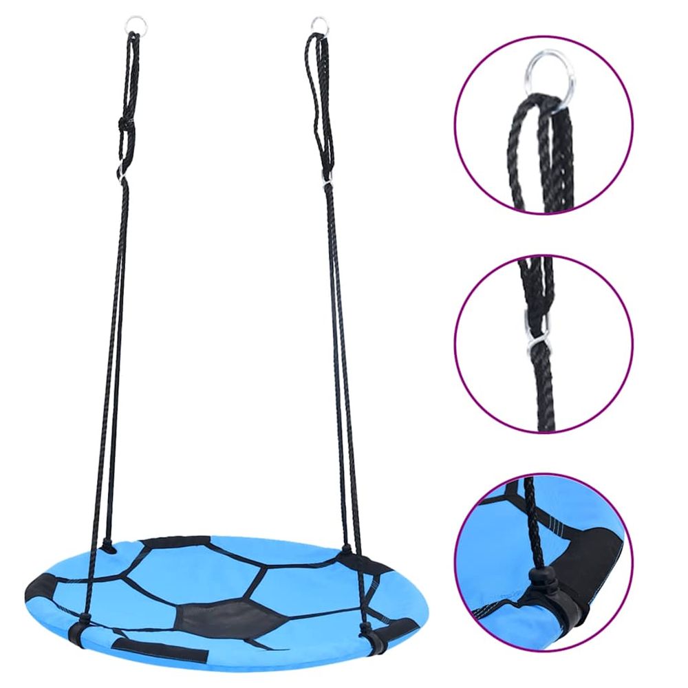 Balançoire nid d'oiseau motif de ballon de foot 100 cm