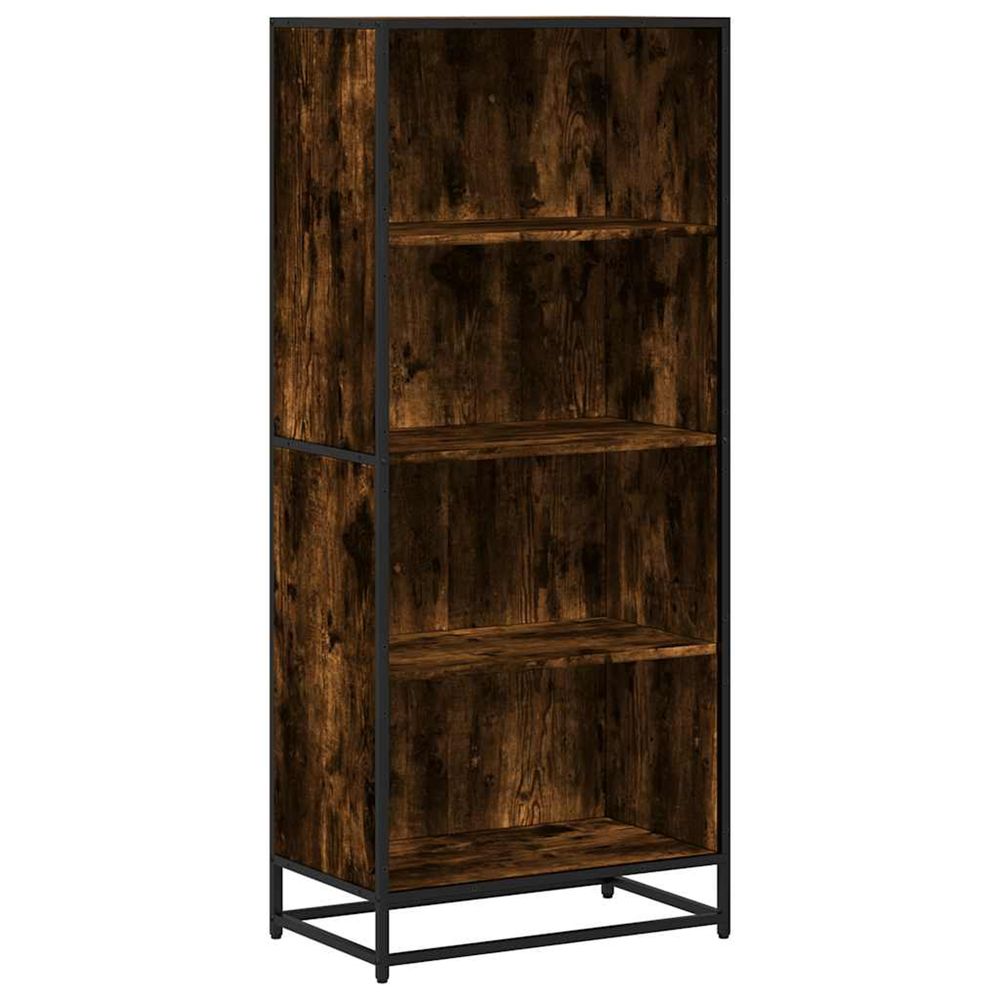 Bibliothèque chêne fumé 60x35x139 cm bois d'ingénierie