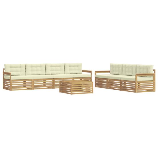 Ensemble de canapés d'extérieur 8 pc blanc et crème polyester