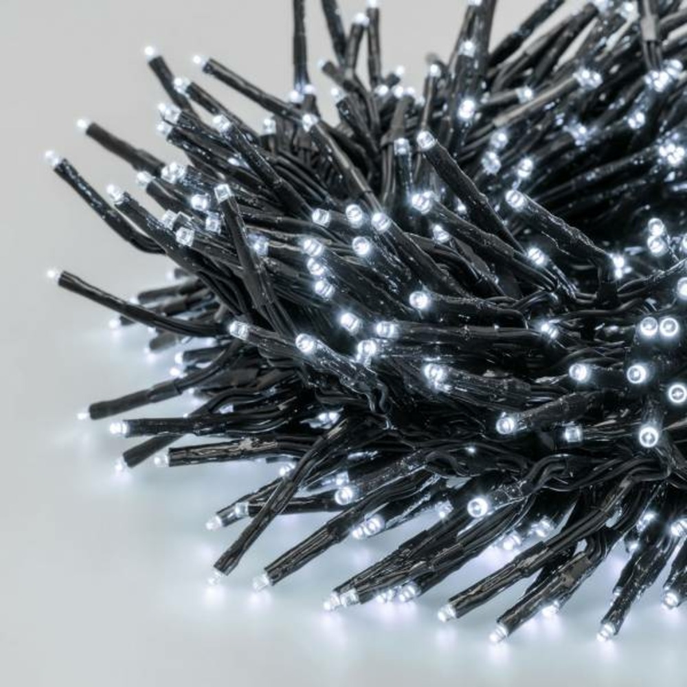 Guirlande lumineuse boa d12cm 5m 500 miniled blanc froid extensible 31v câble vert ip44 smart connect lotti