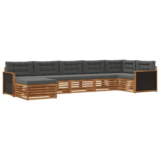 Ensemble de canapés d'extérieur 7 pc naturel et anthracite
