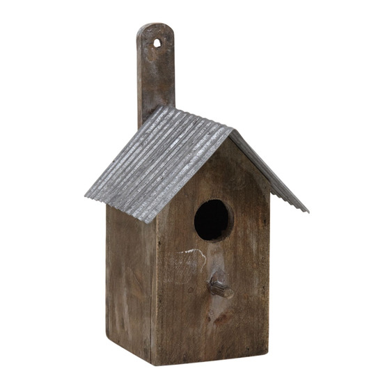 Nichoir oiseau bois et zinc (lot de 2)