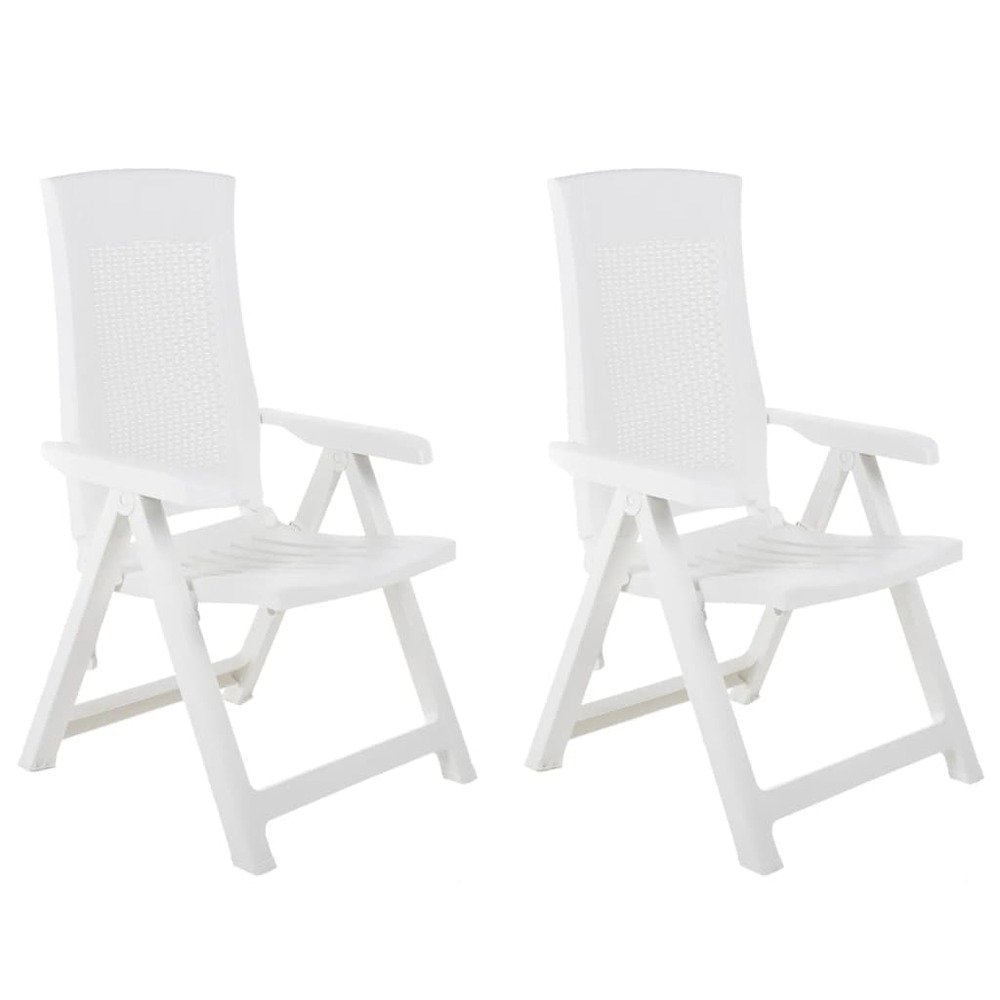 Chaises inclinables de jardin lot de 2 plastique blanc
