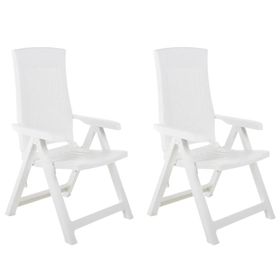 Chaises inclinables de jardin lot de 2 plastique blanc