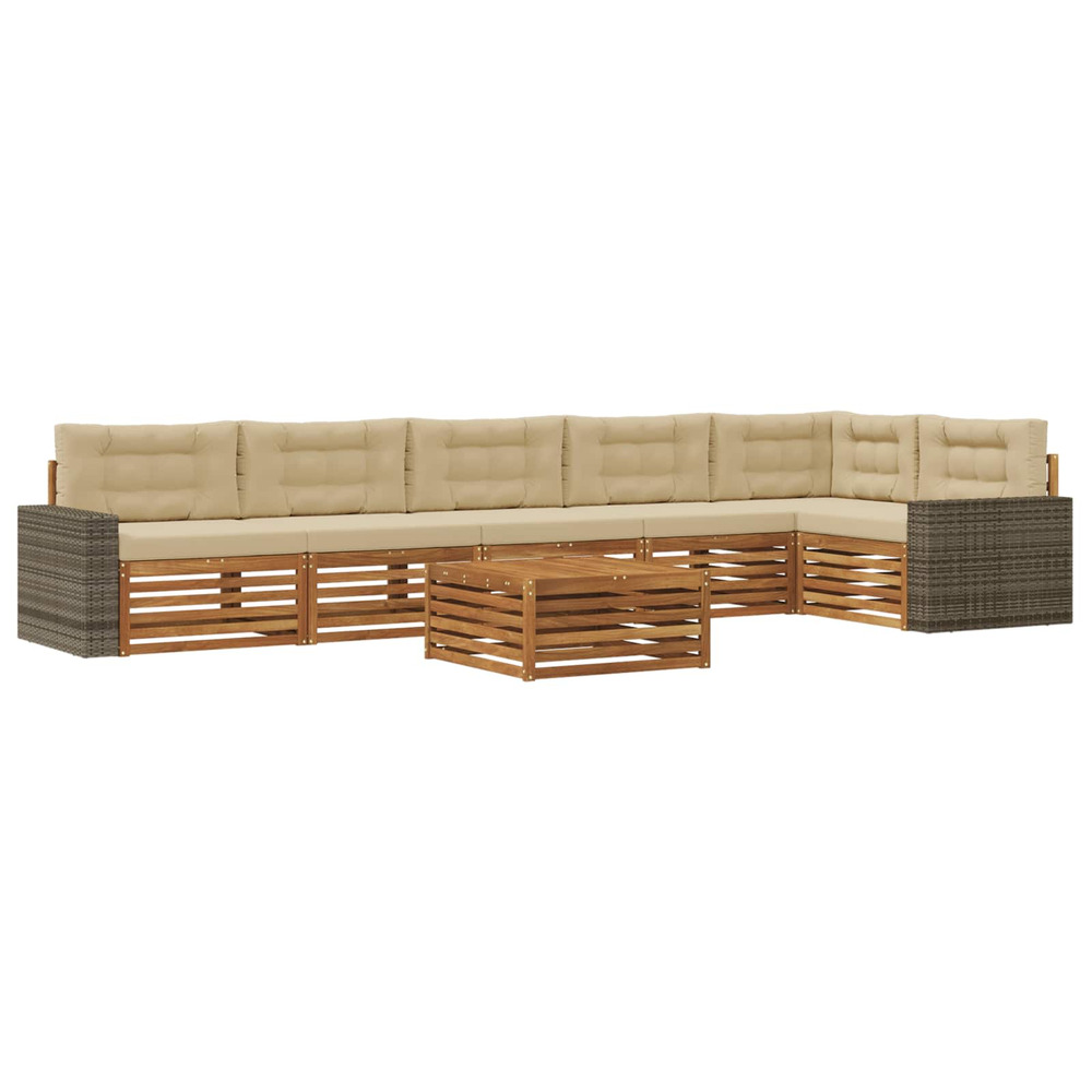 Ensemble de canapés d'extérieur 7 pcs naturel et beige