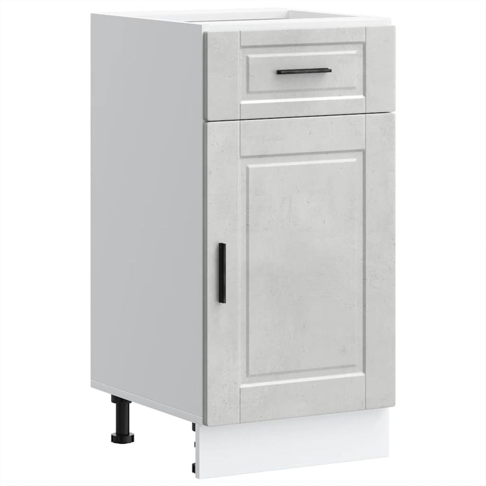 Armoire de cuisine porto gris béton bois d'ingénierie