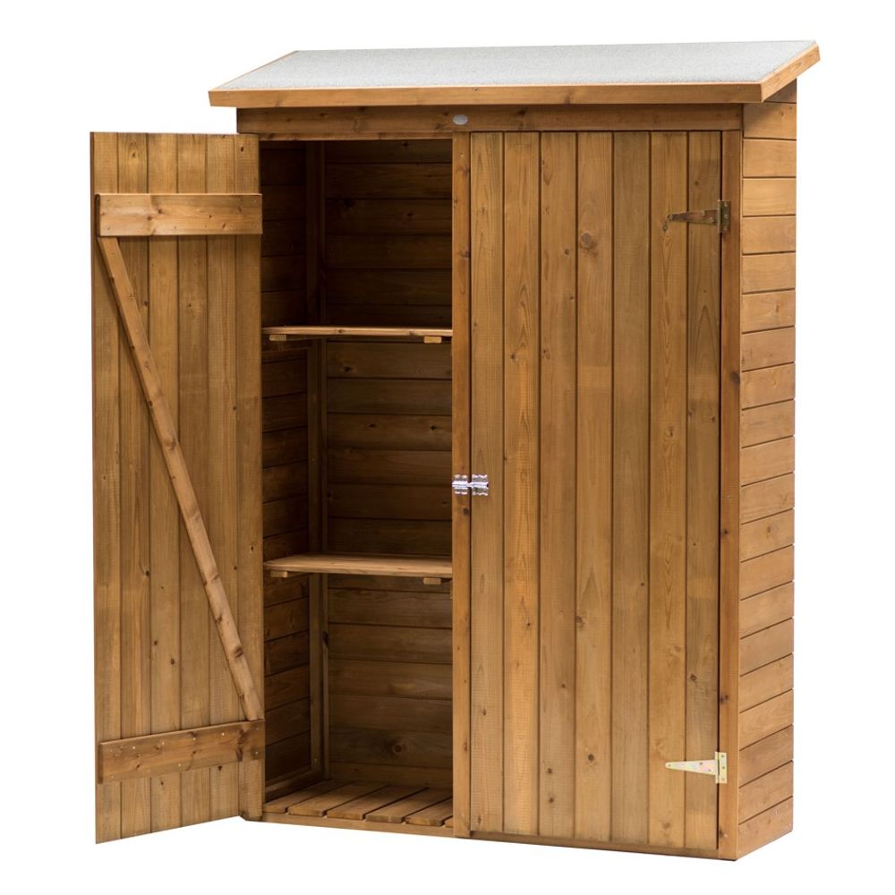 Olivier meuble de rangement de jardin en bois 131 x 180 cm - marron