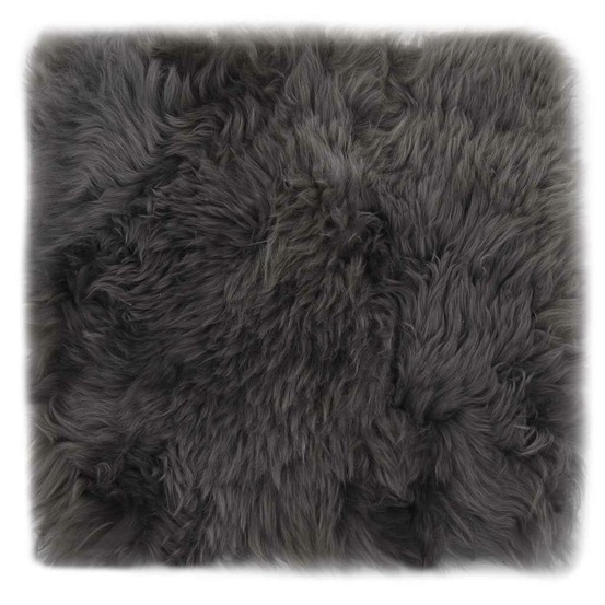 Coussins de chaise lot de 2 gris clair 40x40cm mouton véritable