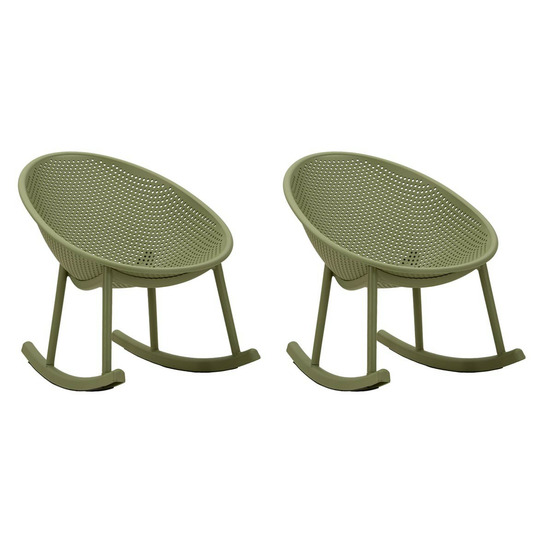 Lot de 2 chaises de jardin à bascule