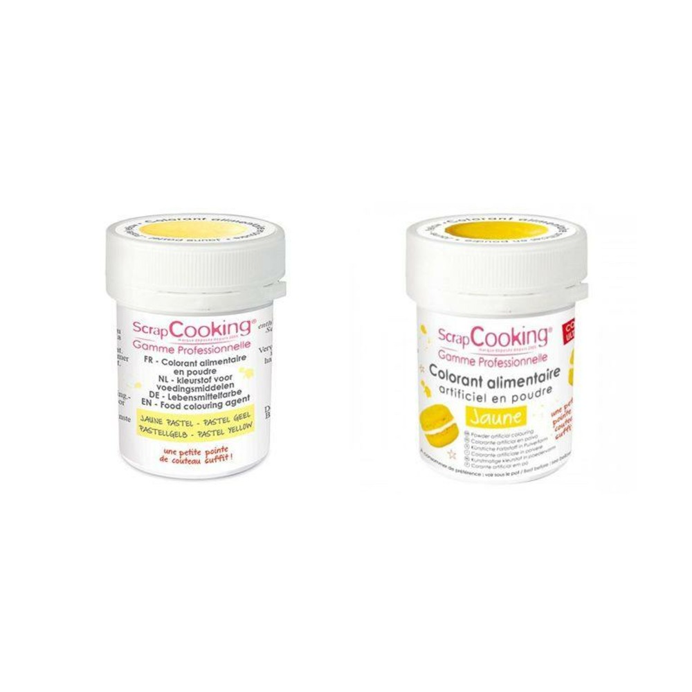 2 colorants alimentaires en poudre - jaune pastel-jaune