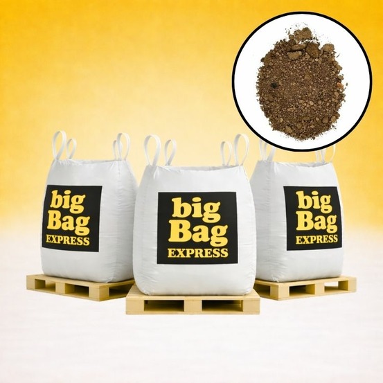 Pack 3 x big bag de 1m³ (+/- 4,2t) terre criblée amendée compostée à 5% - livraison premium