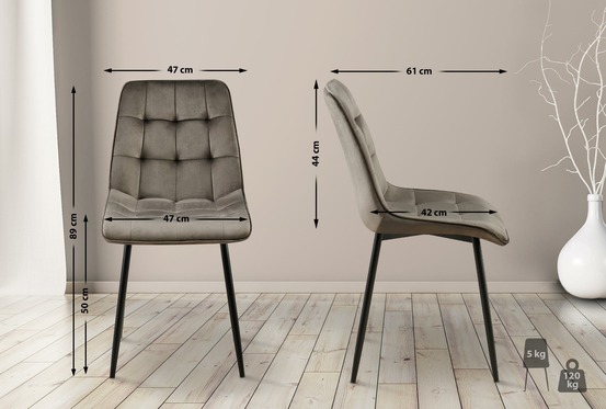 Chaise de salle à manger en velours gifford