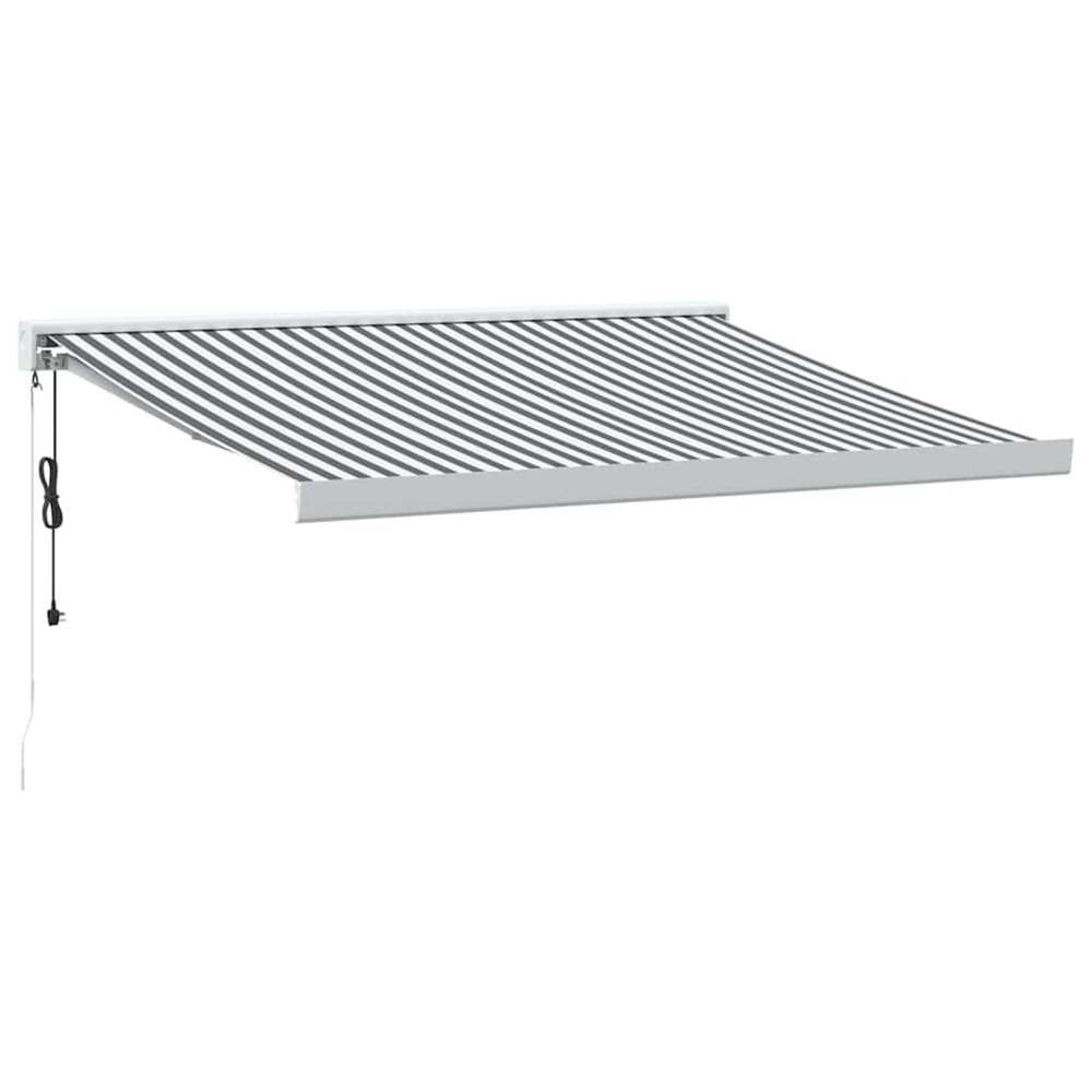 Auvent rétractable anthracite/blanc 3x2,5 m tissu et aluminium