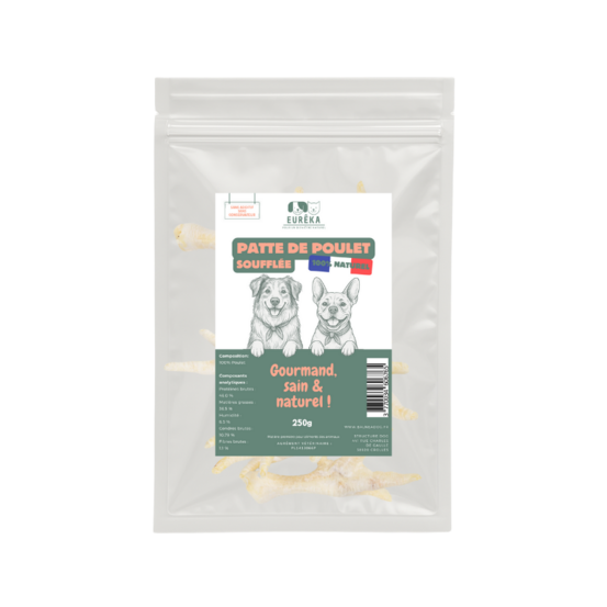 Pattes de poulet soufflées pour chiens – Friandises légères et croustillantes, idéales pour petites mâchoires