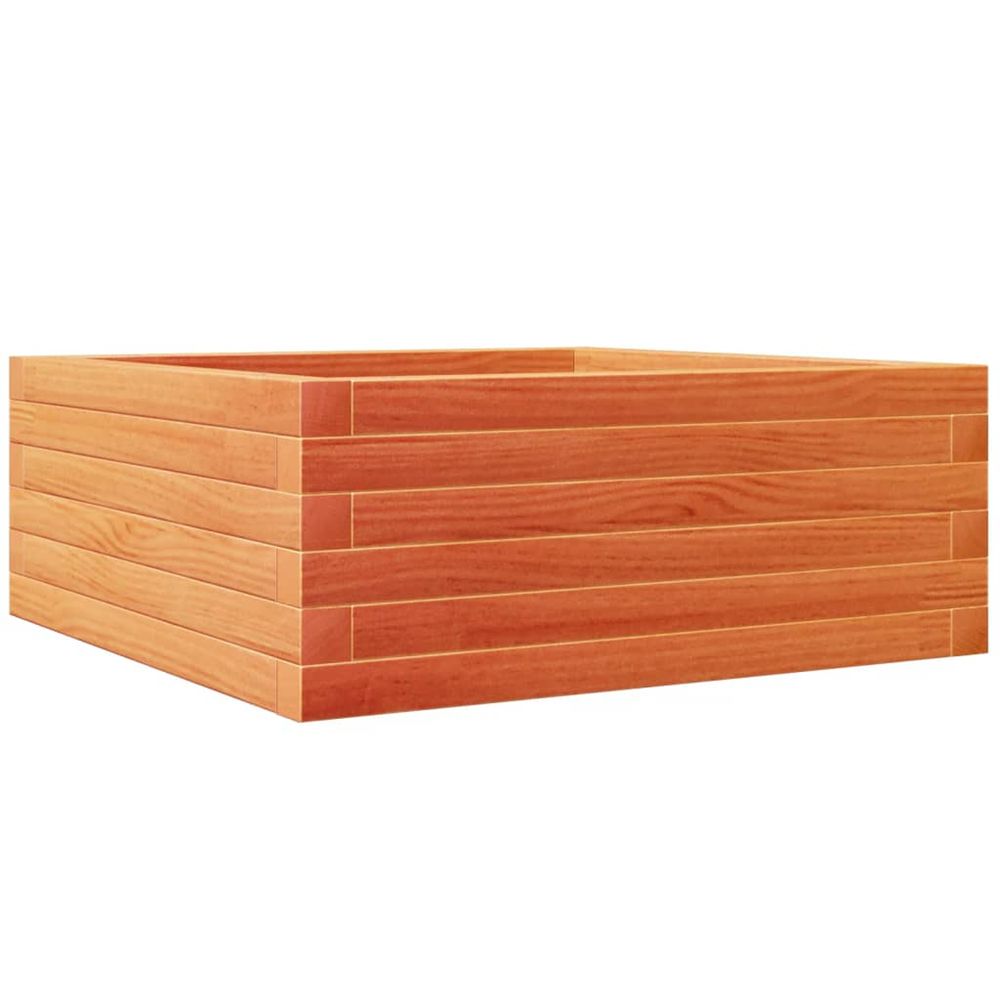 Jardinière d'extérieur cire marron 60x60x23 cm bois de pin massif