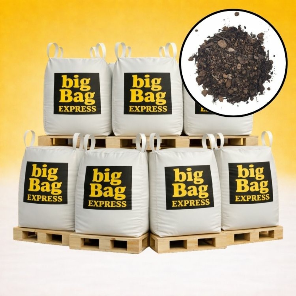 Pack 7 x big bag de 1m3 (+/- 8,4t) terre criblée amendée compostée à 50% - livraison premium