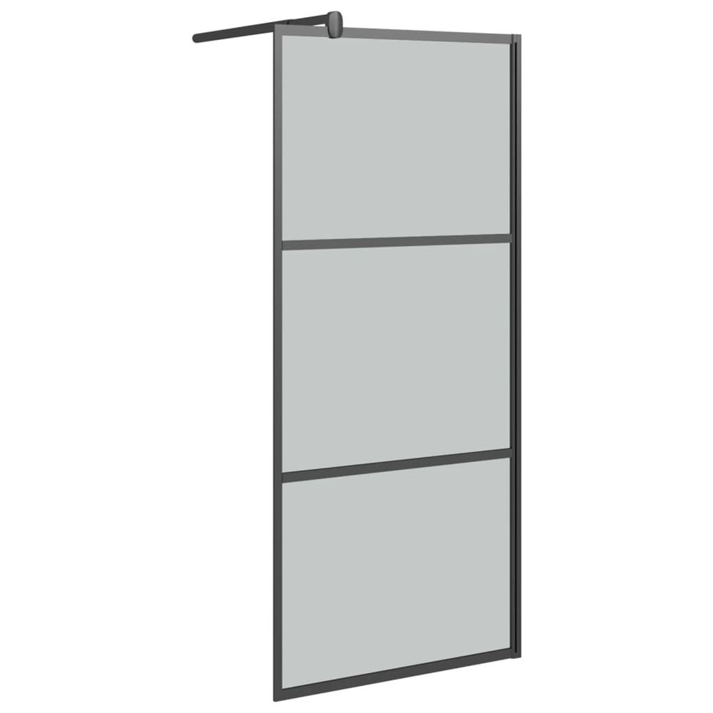 Écrans de douche noir 80 x 195 cm verre et aluminium