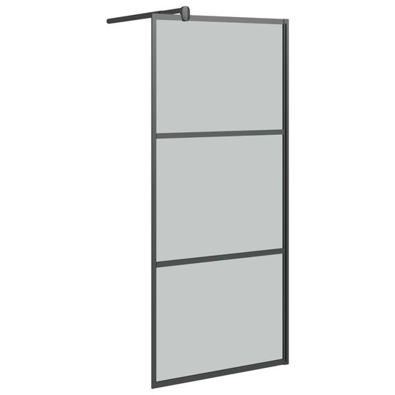 Écrans de douche noir 80 x 195 cm verre et aluminium
