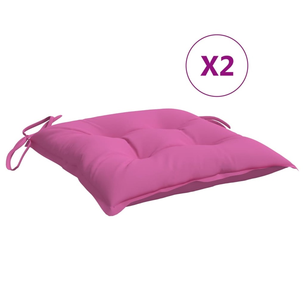 Coussins de chaise lot de 4 rose 40x40x7 cm tissu