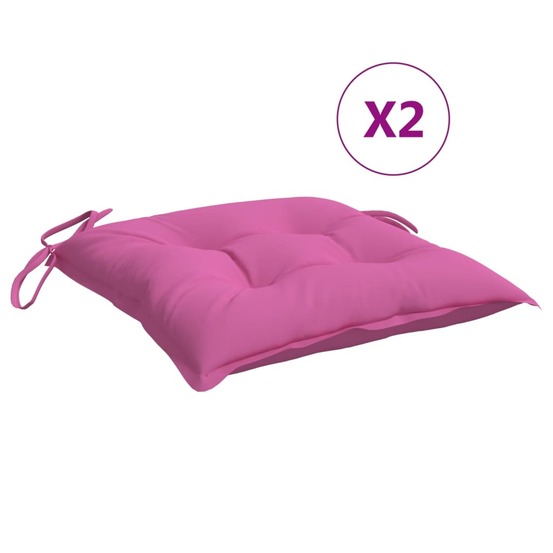Coussins de chaise lot de 4 rose 40x40x7 cm tissu