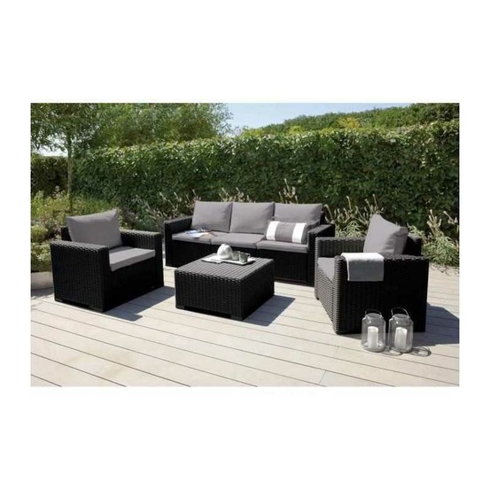 Salon de jardin - allibert - california - modulable - gris