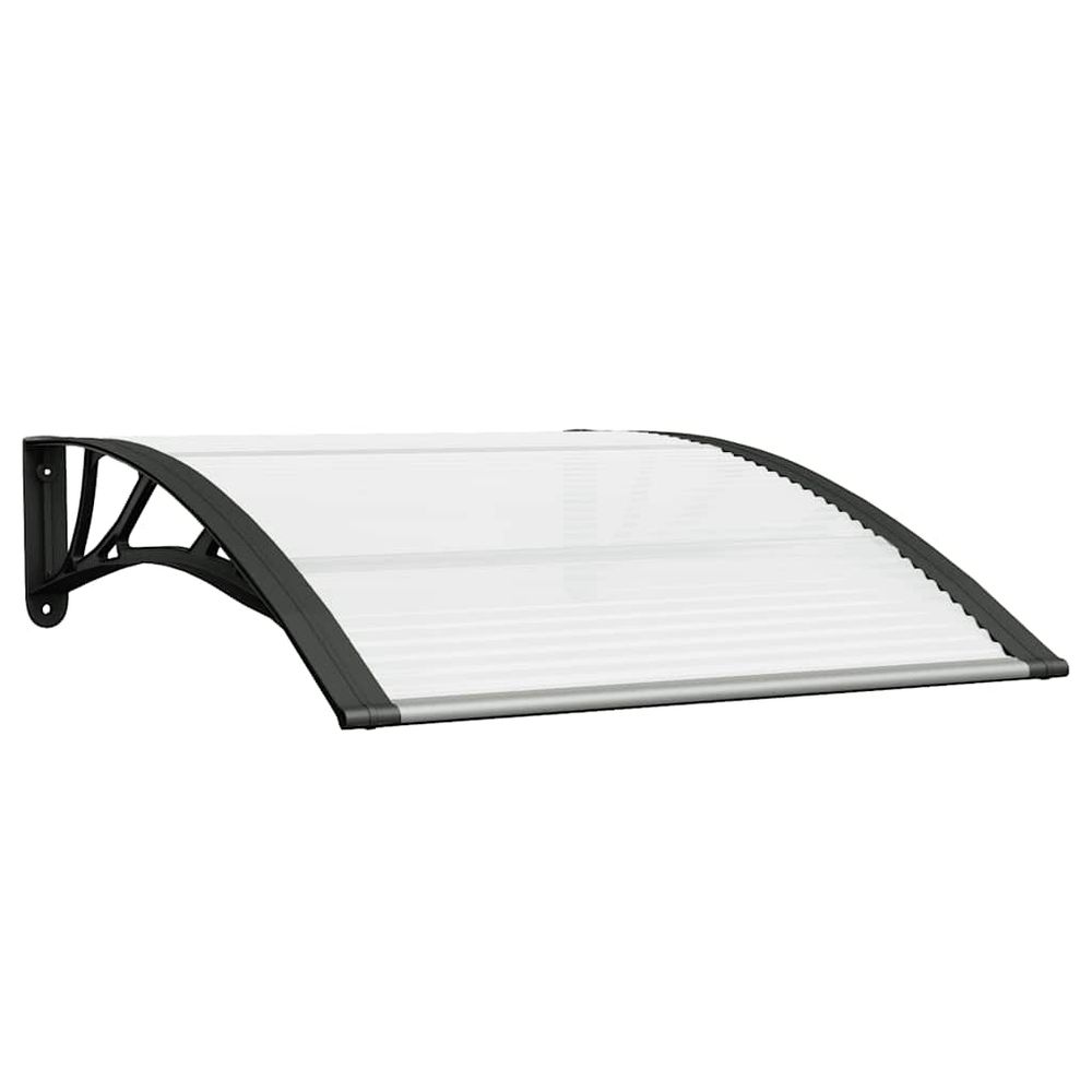 Auvent de porte noir et transparent 100x75 cm polycarbonate